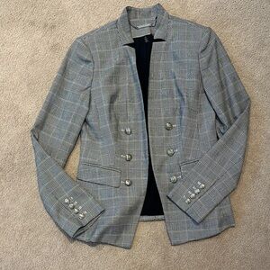 White House Black Market Gray Plaid Blazer